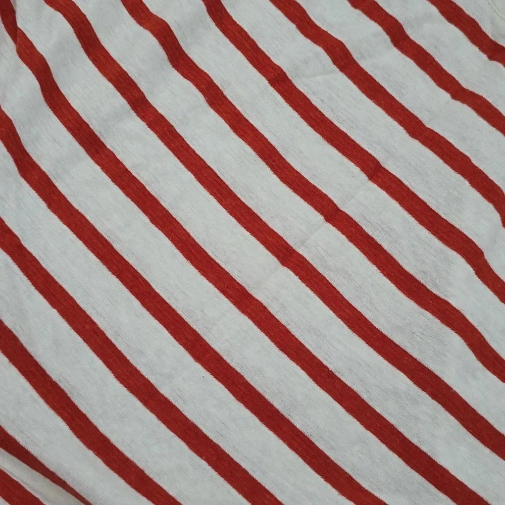 MADEWELL-Rust and White Striped Long  Sleeve Shirt - Picture 9 of 10